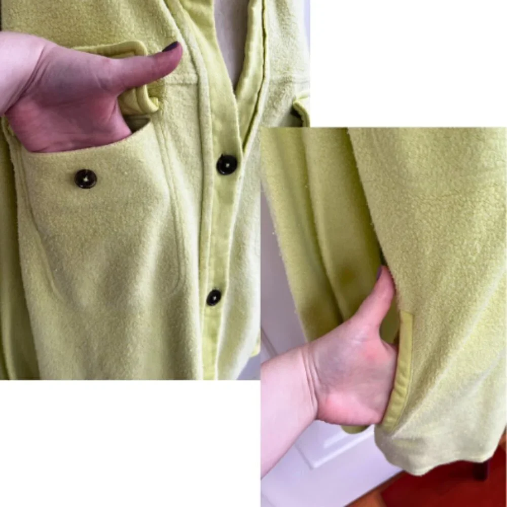 FREE PEOPLE Light Lime Green Ruby Shirt Jacket Shacket Size M - Picture 8 of 14